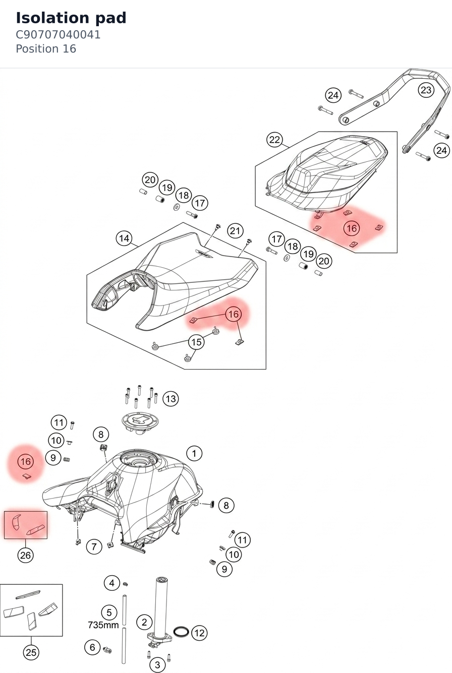Diagram preview: Isolation pad (C90707040041)