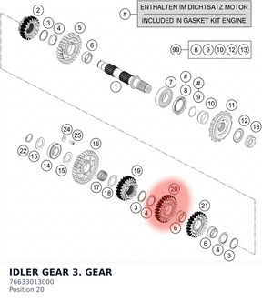Diagram preview: IDLER GEAR 3. GEAR (76633013000)