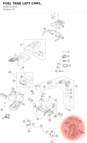 Diagram preview: FUEL TANK LEFT CMPL. (61907013015)