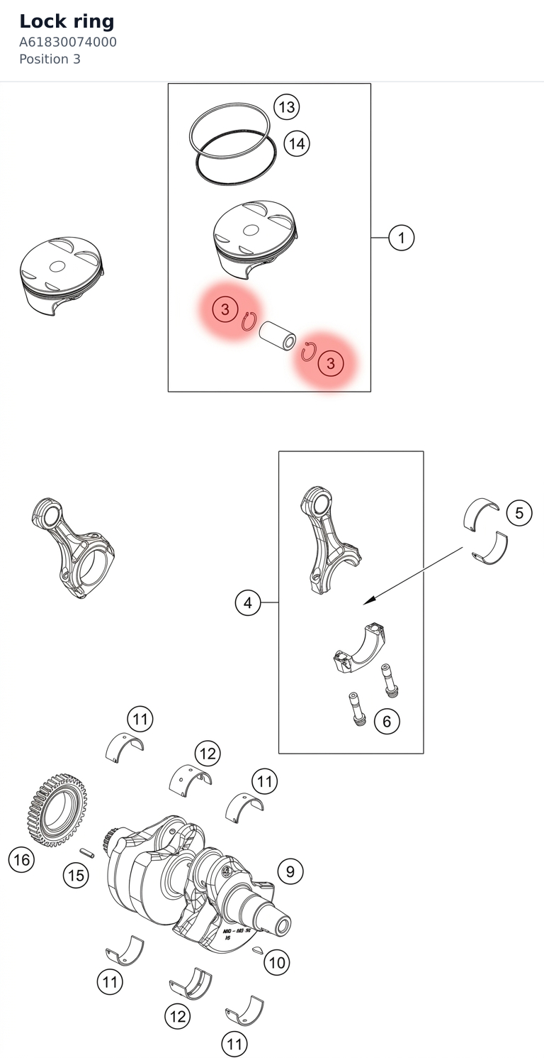 Diagram preview: Lock ring (A61830074000)