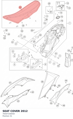 Diagram preview: SEAT COVER                2012 (76507140050)