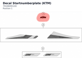 Diagram preview: Decal Startnumberplate (KTM) (79108095100)