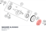 Diagram preview: WASHER 8,2X26X3 (90130057150)