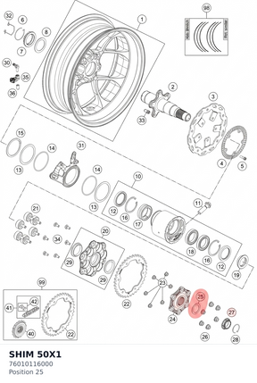 Diagram preview: SHIM 50X1 (76010116000)