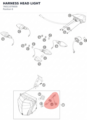 Diagram preview: HARNESS HEAD LIGHT (76011079000)