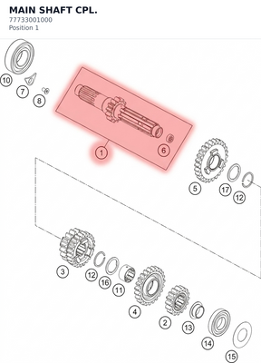 Diagram preview: MAIN SHAFT CPL. (77733001000)