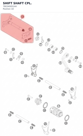 Diagram preview: SHIFT SHAFT CPL. (78034005144)