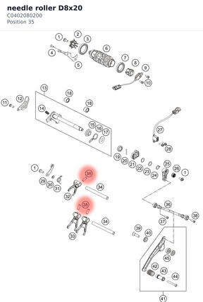Diagram preview: needle roller D8x20 (C0402080200)