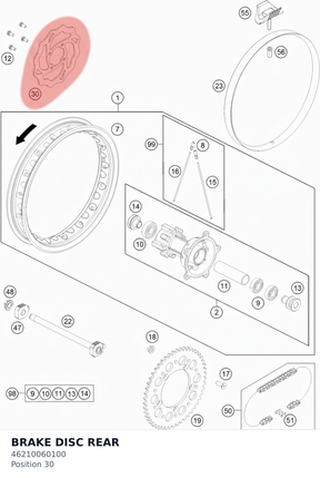 Diagram preview: BRAKE DISC REAR (46210060100)