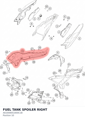 Diagram preview: FUEL TANK SPOILER RIGHT (A61008051000C1B)
