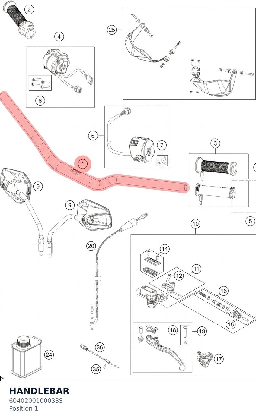 Diagram preview: HANDLEBAR (6040200100033S)