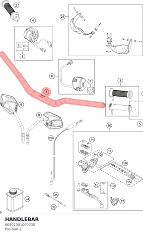 Diagram preview: HANDLEBAR (6040200100033S)