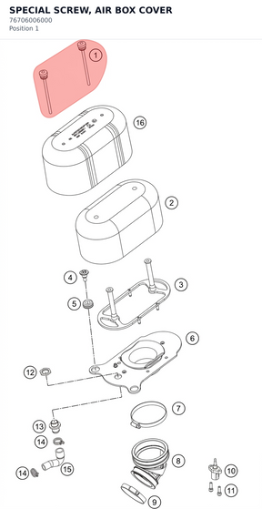 Diagram preview: SPECIAL SCREW, AIR BOX COVER (76706006000)