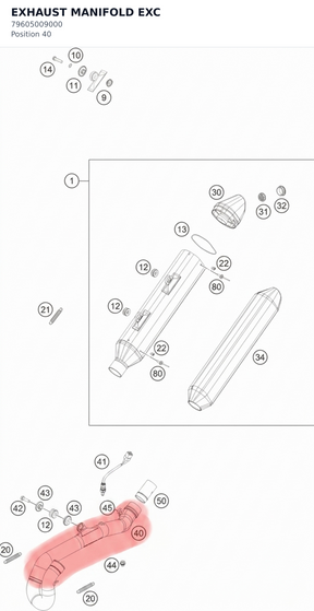 Diagram preview: EXHAUST MANIFOLD EXC (79605009000)