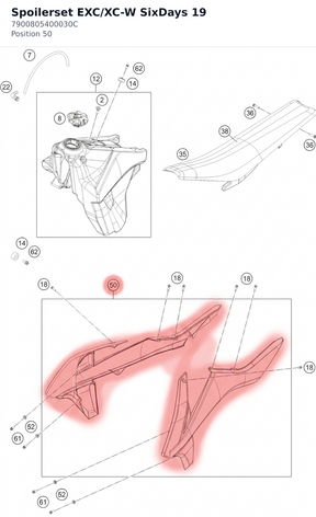 Diagram preview: Spoilerset EXC/XC-W SixDays 19 (7900805400030C)