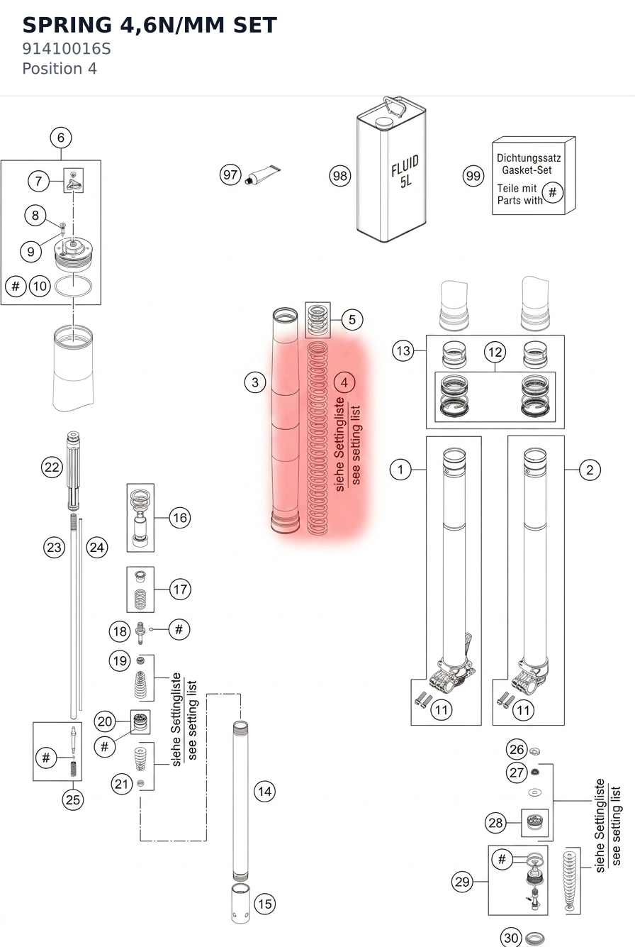 Diagram preview: SPRING 4,6N/MM SET (91410016S)