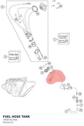 Diagram preview: FUEL HOSE TANK (79007017000)