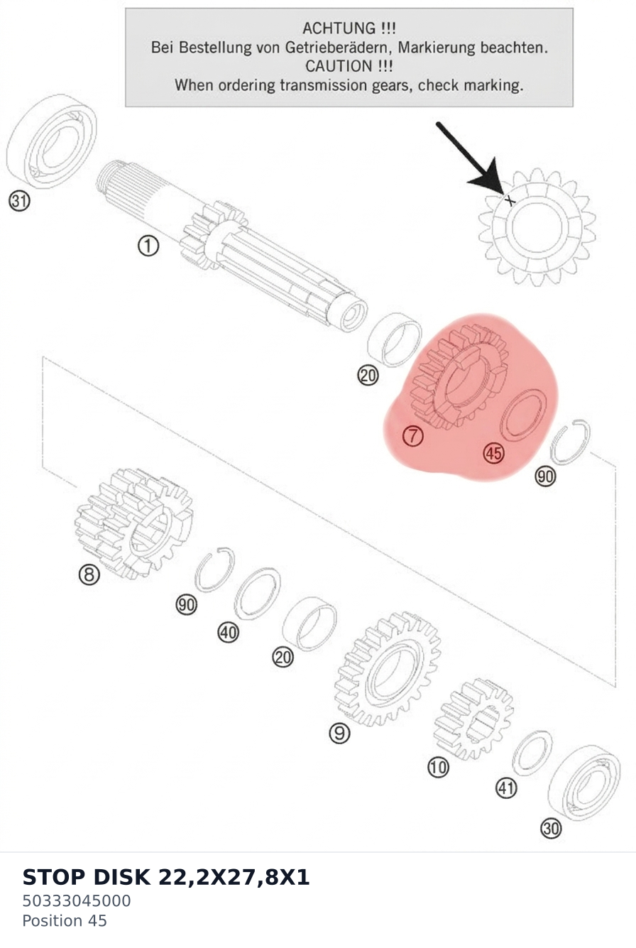 Diagram preview: STOP DISK 22,2X27,8X1 (50333045000)