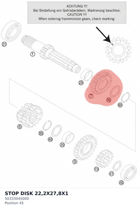 Diagram preview: STOP DISK 22,2X27,8X1 (50333045000)