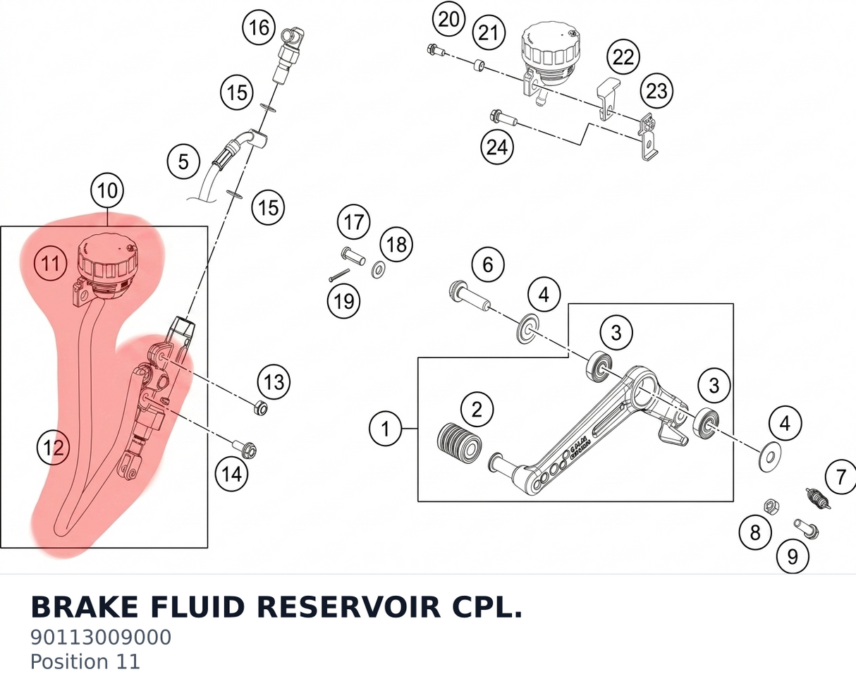 Diagram preview: BRAKE FLUID RESERVOIR CPL. (90113009000)