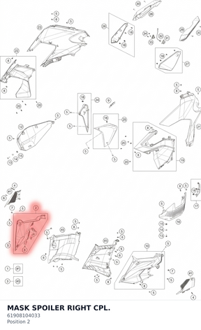 Diagram preview: MASK SPOILER RIGHT CPL. (61908104033)