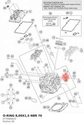 Diagram preview: O-RING 8,00X1,5 NBR 70 (0770080015)