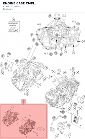Diagram preview: ENGINE CASE CMPL. (6193010014424)