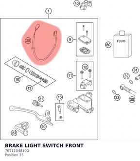 Diagram preview: BRAKE LIGHT SWITCH FRONT (76711048100)