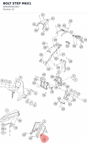 Diagram preview: BOLT STEP M6X1 (J900000601807)