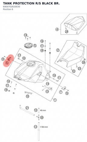 Diagram preview: TANK PROTECTION R/S BLACK BR. (6900702610030)