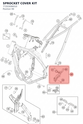 Diagram preview: SPROCKET COVER KIT (77203096010)