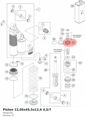 Diagram preview: Piston 12,05x45,5x12,6 4,5/7 (46181261)