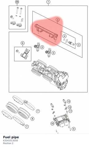 Diagram preview: Fuel pipe (63541013050)