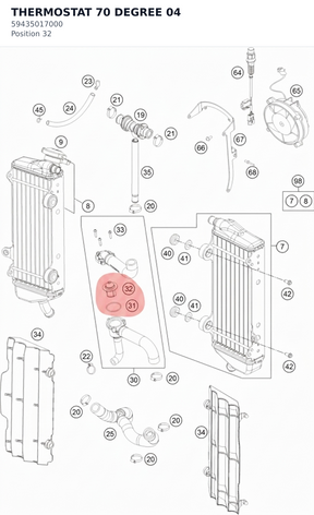 Diagram preview: THERMOSTAT 70 DEGREE 04 (59435017000)