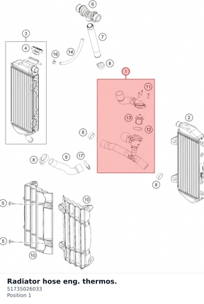 Diagram preview: Radiator hose eng. thermos. (51735026033)