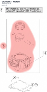 Diagram preview: CYLINDER + PISTON (7663013824424)