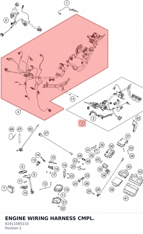 Diagram preview: ENGINE WIRING HARNESS CMPL. (61911085133)
