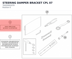 Diagram preview: STEERING DAMPER BRACKET CPL 07 (76203001079)