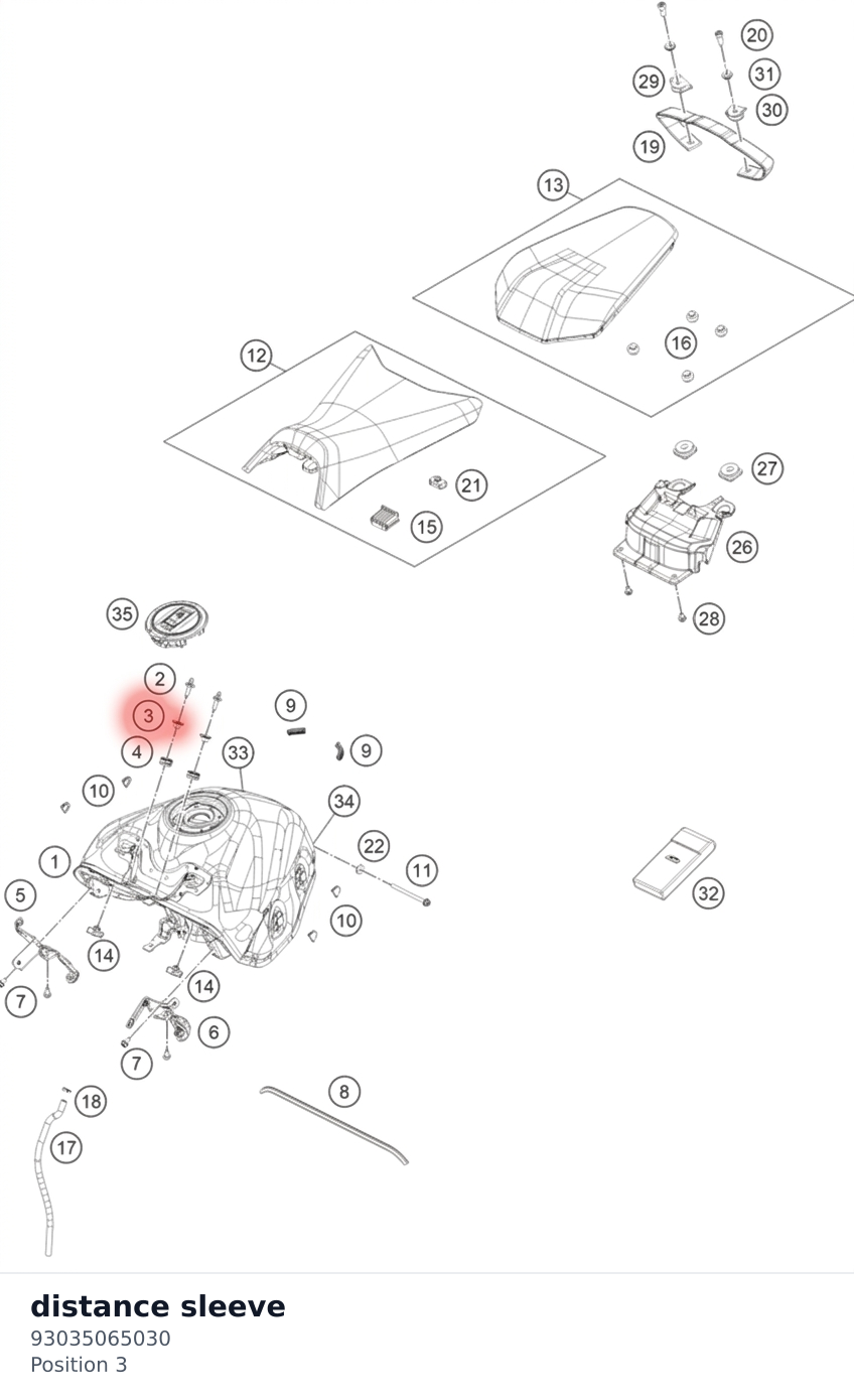 Diagram preview: distance sleeve (93035065030)