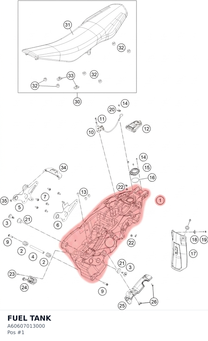 Diagram preview: FUEL TANK (A60607013000)