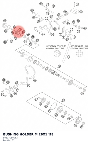 Diagram preview: BUSHING HOLDER M 26X1      '98 (50337050062)