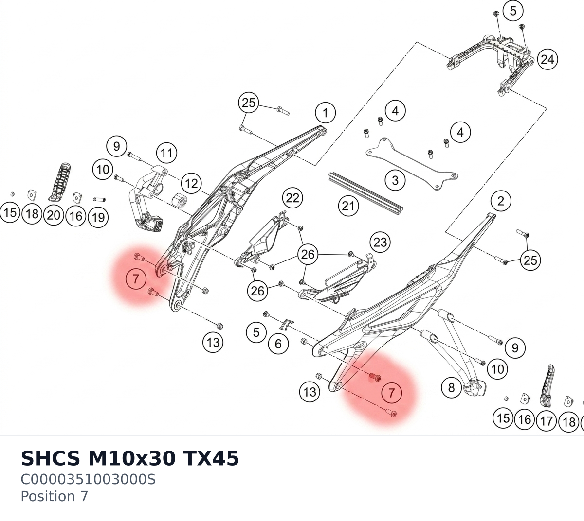 Diagram preview: SHCS M10x30 TX45 (C0000351003000S)