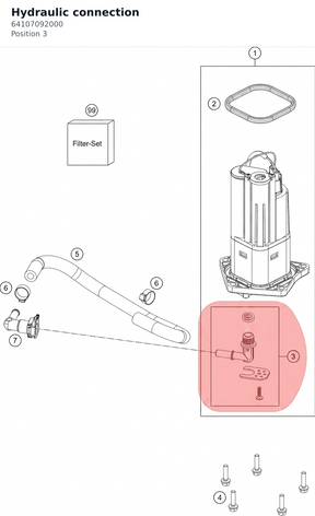 Diagram preview: Hydraulic connection (64107092000)
