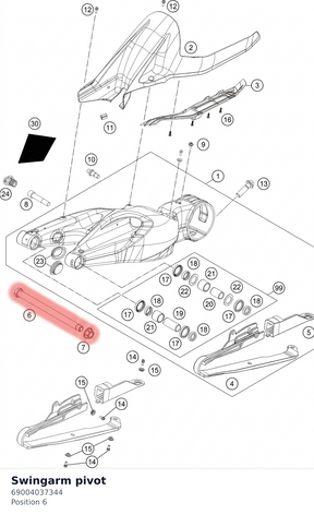 Diagram preview: Swingarm pivot (69004037344)