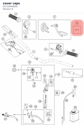 Diagram preview: cover caps (61712A44050)
