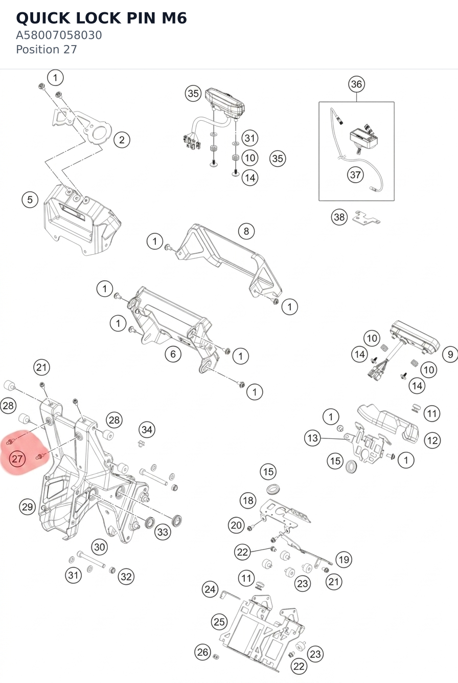 Diagram preview: QUICK LOCK PIN M6 (A58007058030)