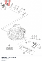 Diagram preview: washer 10x16x0.5 (60038007010)
