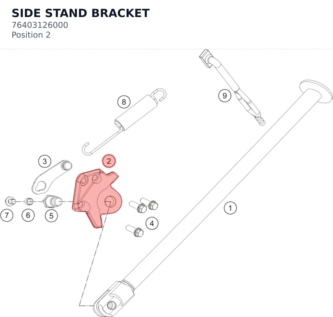 Diagram preview: SIDE STAND BRACKET (76403126000)