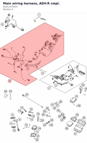 Diagram preview: Main wiring harness, ADV-R cmpl. (61911175033)