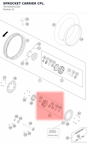 Diagram preview: SPROCKET CARRIER CPL. (7671005013330)
